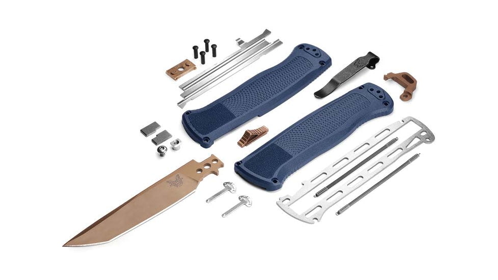 Benchmade Shootout Automatic Folding Knife, 3.51in, CPM-CruWear, Tanto Blade, Crater Blue Handle, 5370FE-01