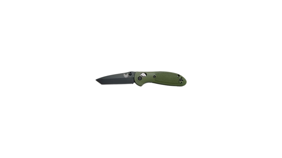 Benchmade 557 Tanto Mini-Griptilian Knife by Pardue Design w/ Plain Edge BK Coated Blade &amp; Olive Drab Handle 557BKOD