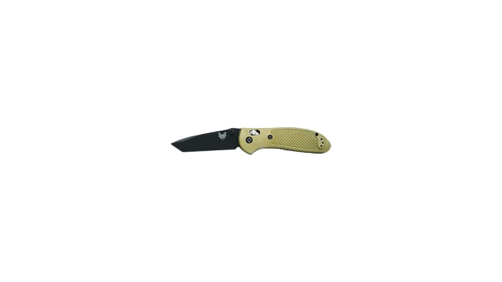Benchmade 557 Tanto Mini-Griptilian Knife by Pardue Design w/ Plain Edge BK Coated Blade &amp; Sand Color Handle 557BKSN