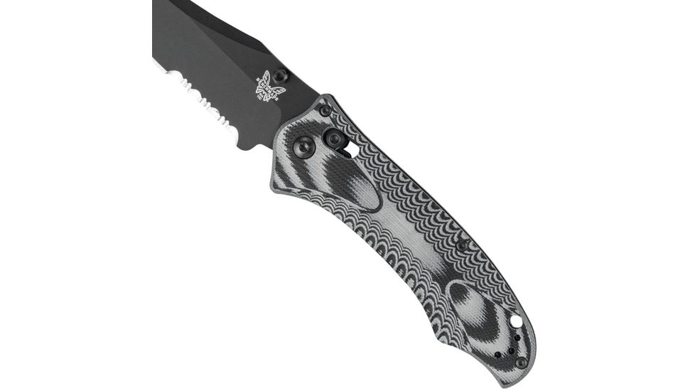 Benchmade 950 Rift Knife by Osborne Design w/ Combo Edge BK1 Coated Blade, Black &amp; Charcoal Handle