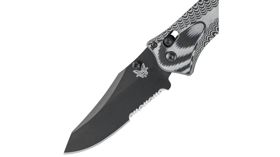 Benchmade 950 Rift Knife by Osborne Design w/ Combo Edge BK1 Coated Blade, Black &amp; Charcoal Handle