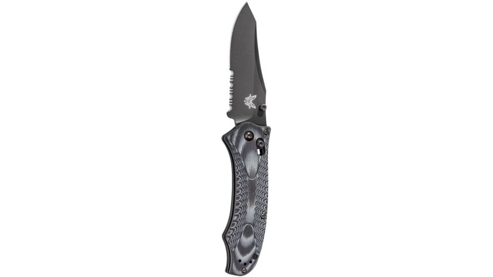 Benchmade 950 Rift Knife by Osborne Design w/ Combo Edge BK1 Coated Blade, Black &amp; Charcoal Handle