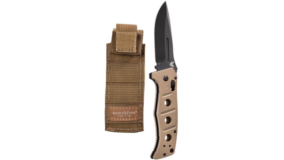 Benchmade Adamas Auto Folding Knife, Fine Edge Black Blade, Sand G10 Handle, 2750BKSN