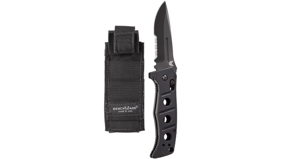 Benchmade Adamas Auto Knife, Black ComboEdge Blade, Black G10 Handles, Black MOLLE Pouch 2750SBK