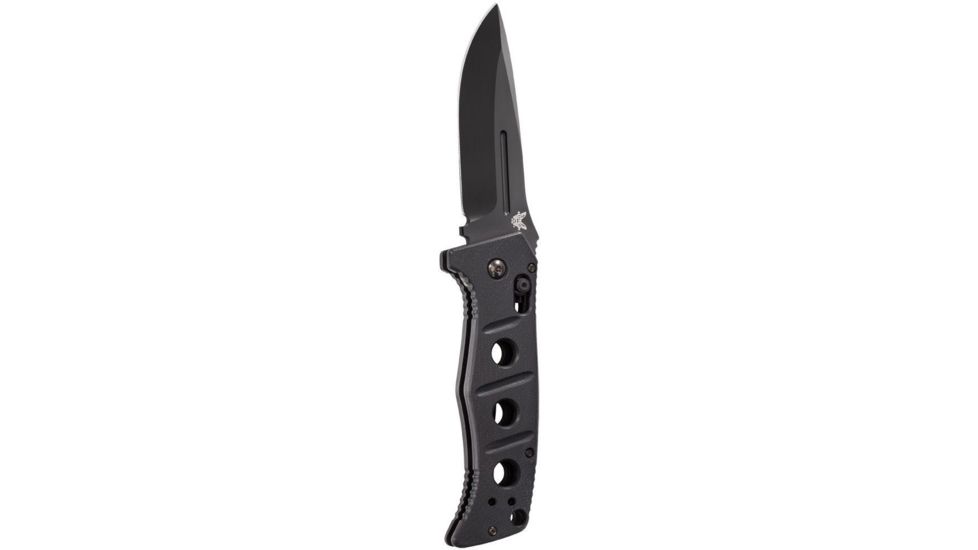 Benchmade Adamas Auto Knife, Black Plain Edge Blade, Black G10 Handles, Black MOLLE Pouch 2750BK