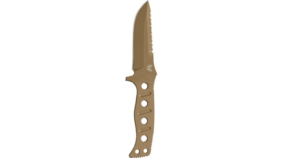 Benchmade Adamas Fixed Blade Knife, Plain Edge, Desert Sand Blade, Sand Sheath 375SN