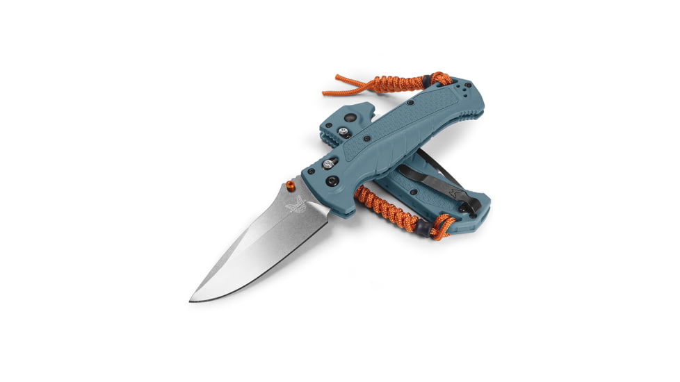 Benchmade Adira Folding Knife, 3.88 in, CPM MagnaCut Stainless Steel, Drop Point Blade, Grivory, Depth Blue Handle, 18060