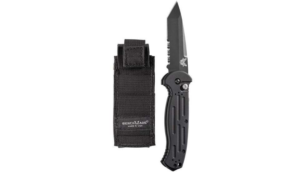 Benchmade AFO II Push Button Tanto Knife, Combo Edge, BK1 Blade 9052SBK