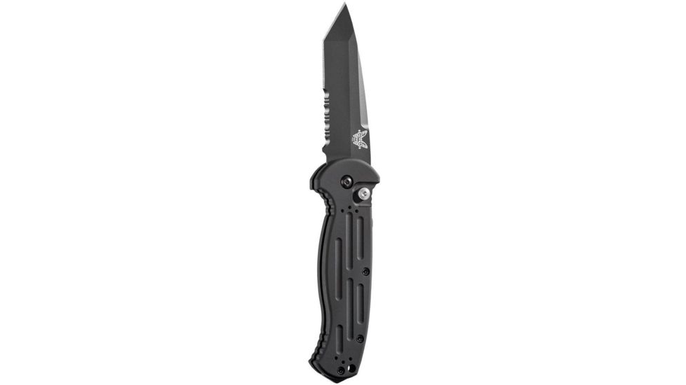 Benchmade AFO II Push Button Tanto Knife, Combo Edge, BK1 Blade 9052SBK
