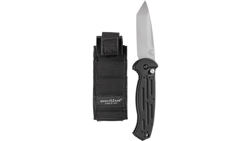 Benchmade AFO II Push Button Tanto Knife, Plain Edge, Satin Blade 9052