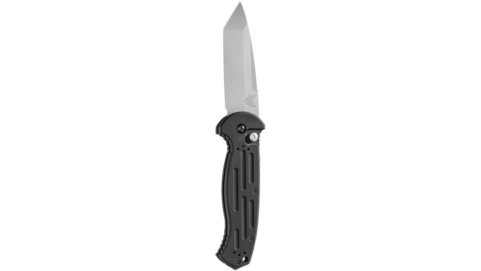 Benchmade AFO II Push Button Tanto Knife, Plain Edge, Satin Blade 9052