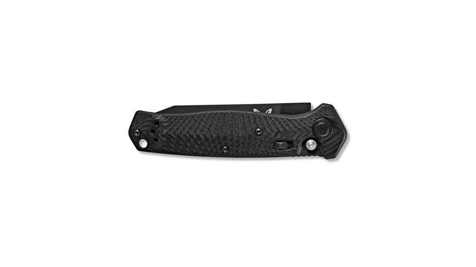Benchmade Autocrat Automatic Folding Knife, 3.3in, Coated, Serrated, Reverse Tanto, G10 black handle, 8551SBK