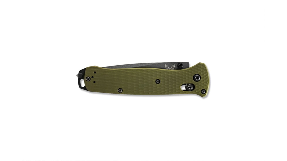Benchmade Bailout Folding Knife, 3.38 in, CPM-M4 Steel, Serrated Tanto Blade, 6061-T6 Aluminum, Woodland Green Handle, 537SGY-1