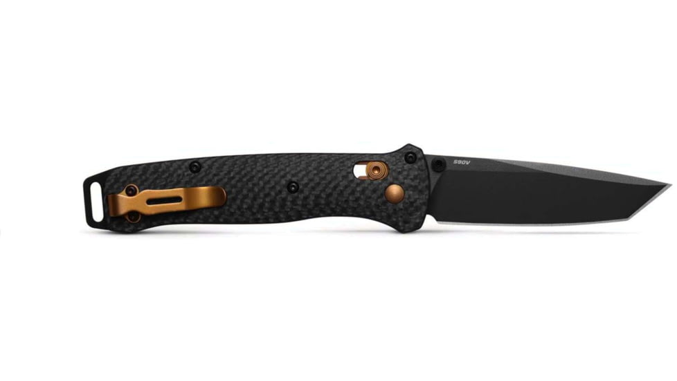 Benchmade Bailout Folding Knife, 3.38in, CPM S90V Stainless Steel, Tanto, Carbon Fiber, Black, 537BK-10