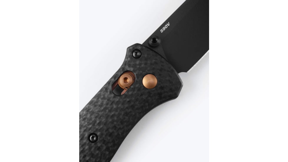 Benchmade Bailout Folding Knife, 3.38in, CPM S90V Stainless Steel, Tanto, Carbon Fiber, Black, 537BK-10