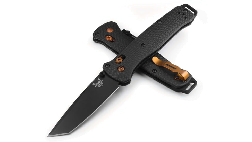 Benchmade Bailout Folding Knife, 3.38in, CPM S90V Stainless Steel, Tanto, Carbon Fiber, Black, 537BK-10