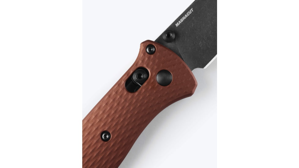 Benchmade Bailout Folding Knife, 3.38in, Plain, CPM MagnaCut Stainless Steel, Tanto, 6061-T6 Aluminum, Burnt Copper, 537BK-07