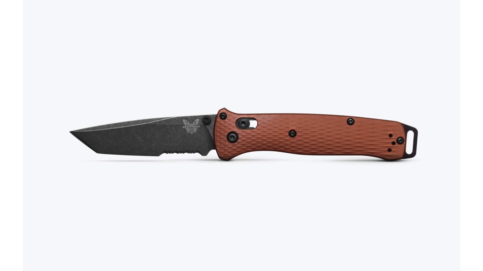 Benchmade Bailout Folding Knife, 3.38in, Serrated, CPM MagnaCut Stainless Steel, Tanto, 6061-T6 Aluminum, Burnt Copper, 537SBK-07