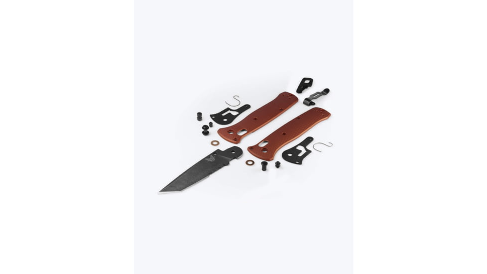 Benchmade Bailout Folding Knife, 3.38in, Serrated, CPM MagnaCut Stainless Steel, Tanto, 6061-T6 Aluminum, Burnt Copper, 537SBK-07