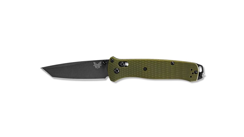 Benchmade Bailout Folding Knife, 3.38in, CPM-M4, Non-Serrated Tanto Blade, 6061-T6 Aluminum, Woodland Green Handle, 537GY-1