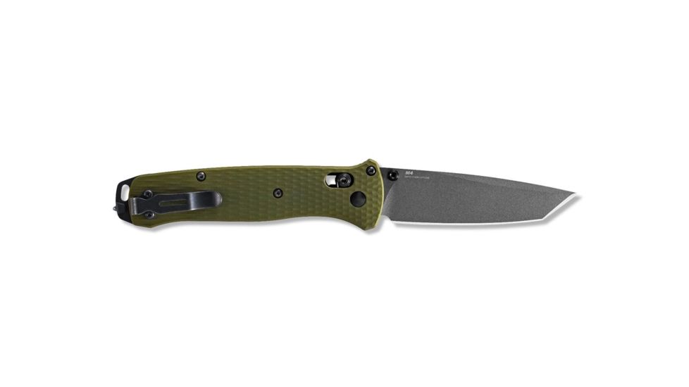 Benchmade Bailout Folding Knife, 3.38in, CPM-M4, Non-Serrated Tanto Blade, 6061-T6 Aluminum, Woodland Green Handle, 537GY-1
