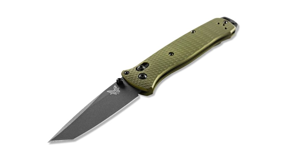 Benchmade Bailout Folding Knife, 3.38in, CPM-M4, Non-Serrated Tanto Blade, 6061-T6 Aluminum, Woodland Green Handle, 537GY-1