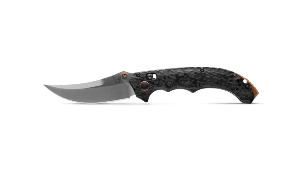 Benchmade Black Class Mini Bedlam Folding Knife, 3.45in, CPM S90V Stainless Steel, Marbled Carbon Fiber, Carbon Fiber, 865-02
