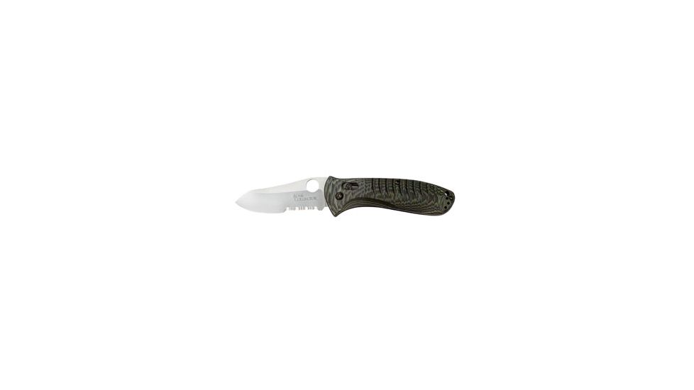 Benchmade Bone Collector AXIS Folding Knife, Combo Edge, Green+Black Handle 15020S-1