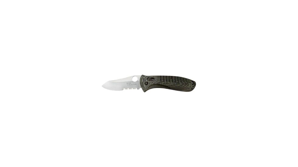 Benchmade Bone Collector AXIS Folding Knife, Combo Edge, Green+Black Handle 15020S-1