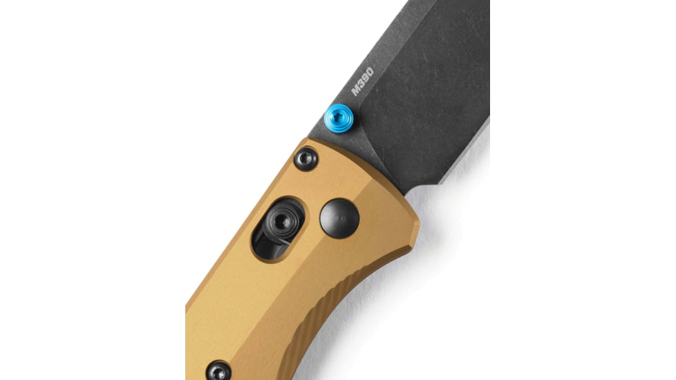 Benchmade Bugout Axis Folding Knife, 3.24 in, M390 Stainless Steel, Drop Point Blade, 6061-T6 Aluminum, Burnt Handle, 535BK-07