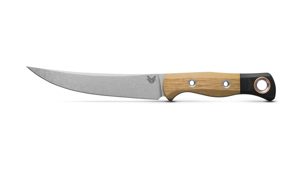 Benchmade Cutlery Meatcrafter Kitchen Knife, 6.14 in, CPM-154 Stainless Steel, Trailing Point Blade, Richlite, Maple Valley Handle, 4050-02
