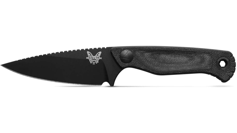 Benchmade Dacian Fixed Blade Knife, 3.54in, CPM-Magnacut Stainless Steel, Spear-Point, Micarta, Black Canvas, Black Sheath, 203BK-02