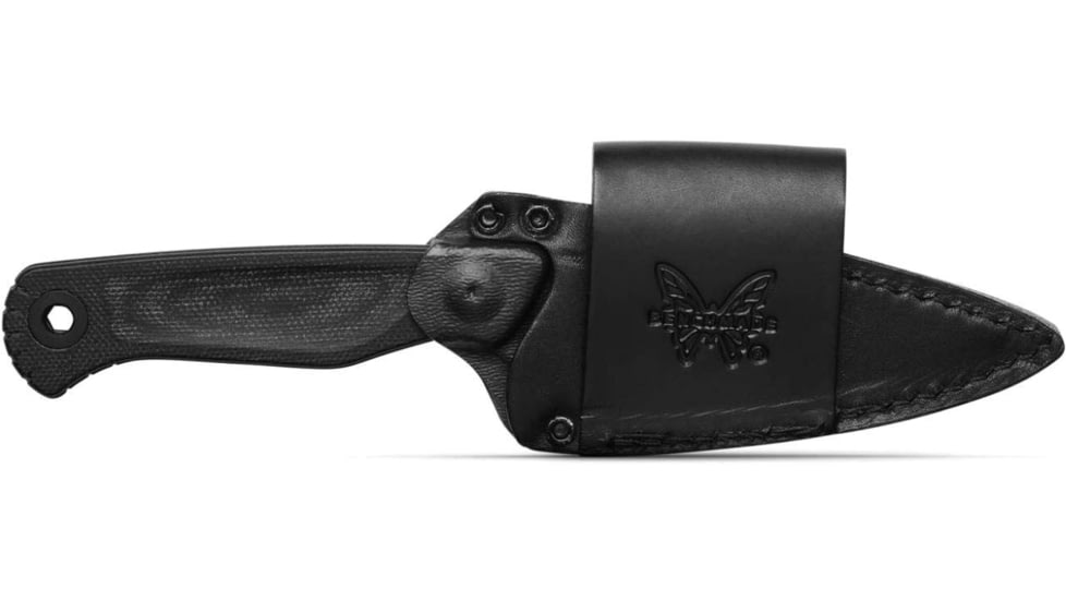 Benchmade Dacian Fixed Blade Knife, 3.54in, CPM-Magnacut Stainless Steel, Spear-Point, Micarta, Black Canvas, Black Sheath, 203BK-02