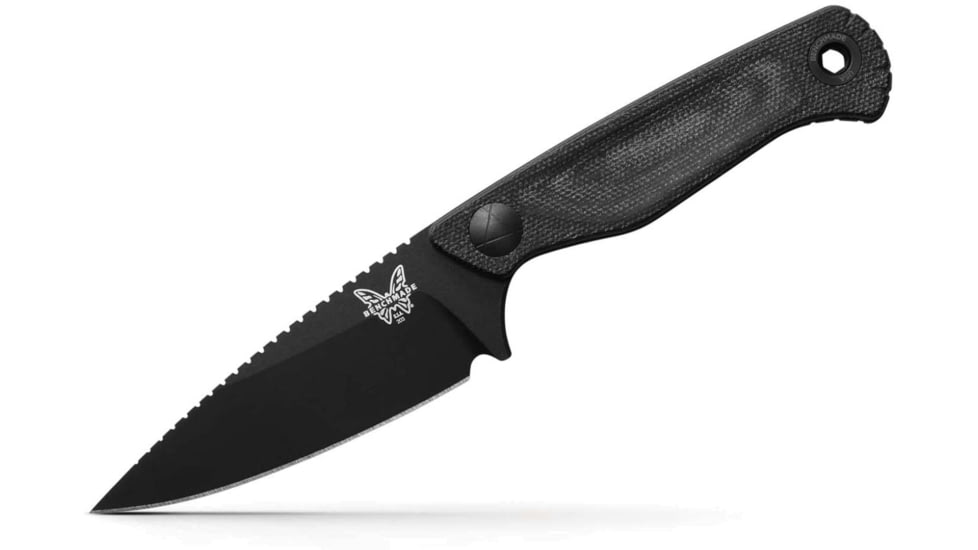 Benchmade Dacian Fixed Blade Knife, 3.54in, CPM-Magnacut Stainless Steel, Spear-Point, Micarta, Black Canvas, Black Sheath, 203BK-02