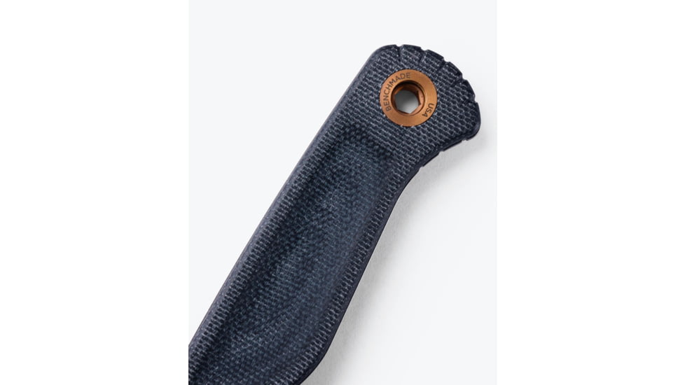 Benchmade Dacian Fixed Blade Knife, 3.54in, Magnacut Stainless Steel, Spear-Point, Micarta, Blue Denim, Brown Sheath, 203-04