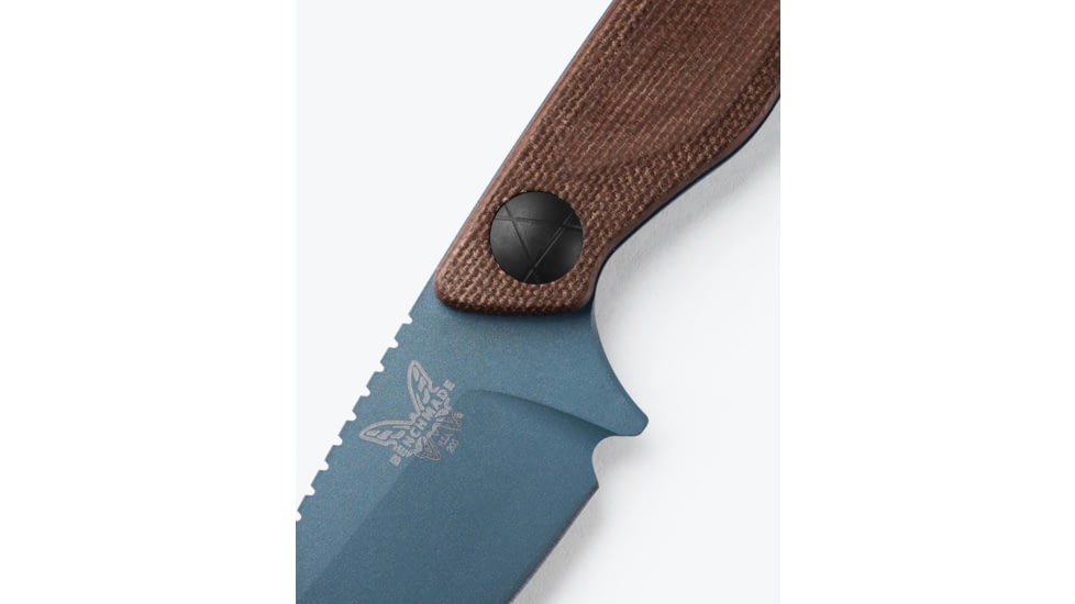 Benchmade Dacian Fixed Blade Knife, 3.54in, Magnacut Stainless Steel, Spear-Point, Micarta, Brown Canvas, Black Sheath, 203BT-03