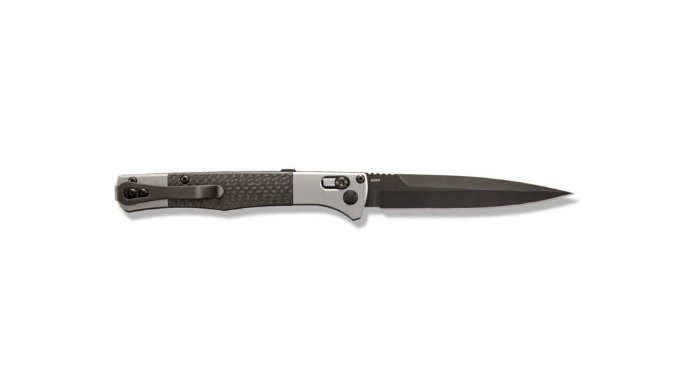 Benchmade Fact Auto Axis Automatic Folding Knife, 3.95in, CPM-S90V Super Premium Stainless Steel, Spear Point Blade, Carbon Fiber, Carbon/Silver Handle, 4170BK