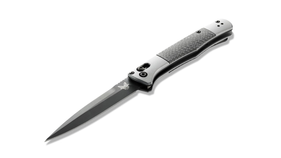 Benchmade Fact Auto Axis Automatic Folding Knife, 3.95in, CPM-S90V Super Premium Stainless Steel, Spear Point Blade, Carbon Fiber, Carbon/Silver Handle, 4170BK