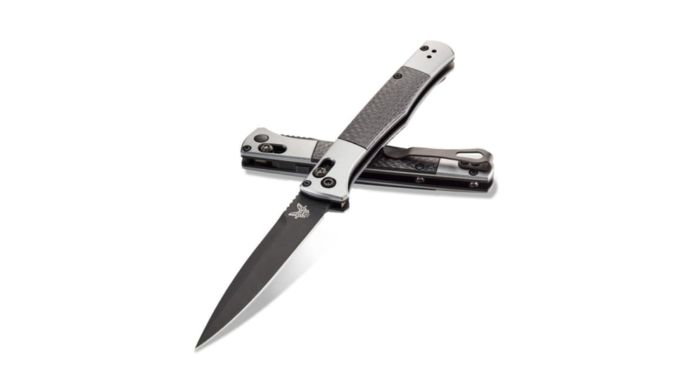 Benchmade Fact Auto Axis Automatic Folding Knife, 3.95in, CPM-S90V Super Premium Stainless Steel, Spear Point Blade, Carbon Fiber, Carbon/Silver Handle, 4170BK