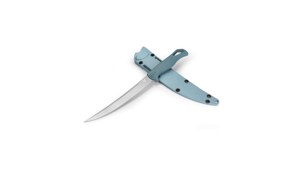 Benchmade Fishcrafter Fixed Blade Knife, 7in, CPM-MagnaCut, Depth Blue, 18010