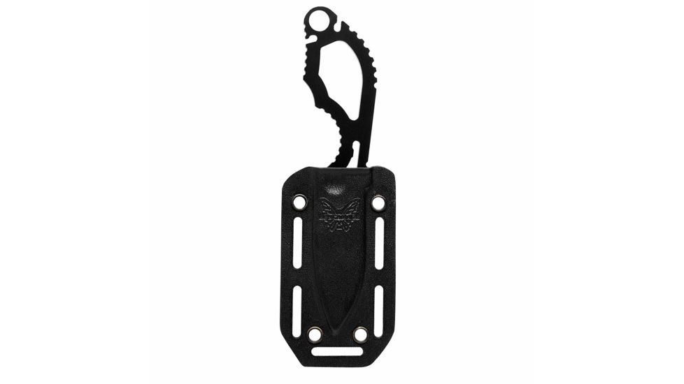 Benchmade Follow Up Fixed Blade Knife, Plain Edge Coated Drop Point Blade, 2.6in, Skeletonized Stainless Steel Handle, 101BK