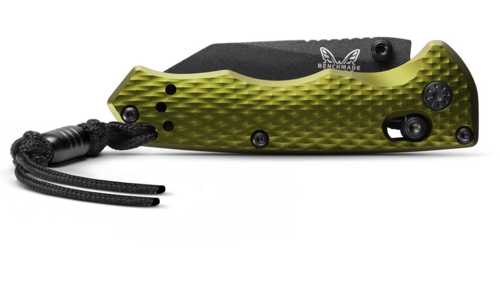 Benchmade Full Immunity Folding Knife, Axis, Stud, 2.5in, CPM-M4, Wharncliffe Blade, Woodland Green Aluminum Handle, 290BK-2