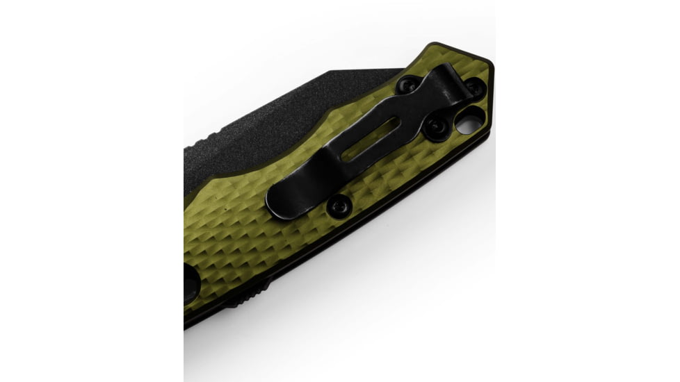 Benchmade Full Immunity Folding Knife, Axis, Stud, 2.5in, CPM-M4, Wharncliffe Blade, Woodland Green Aluminum Handle, 290BK-2