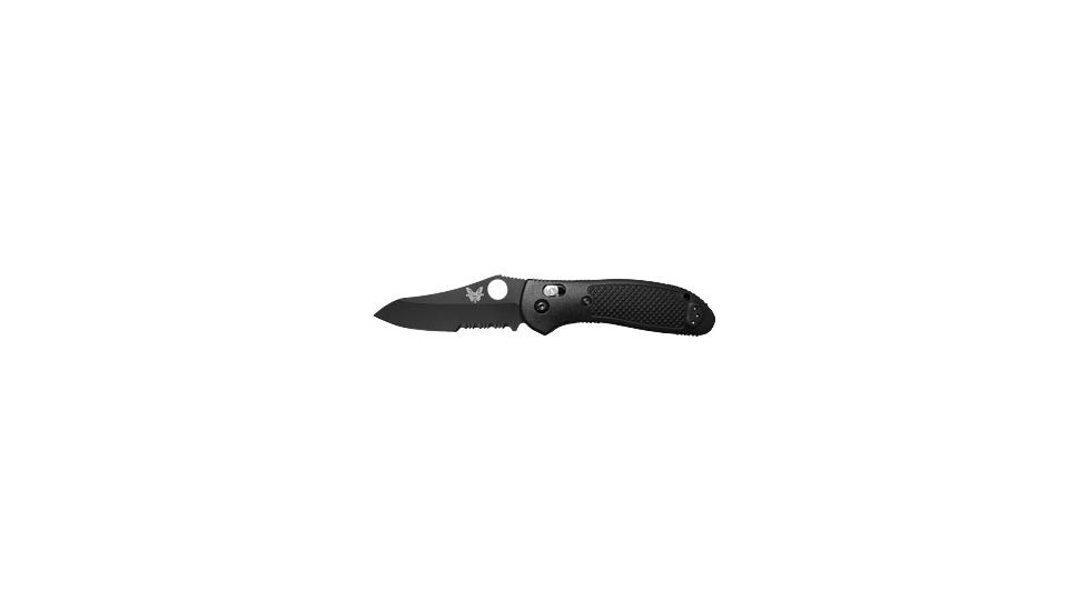 Benchmade Griptilian Folding Knife, Plain Edge, BK Blade, Black Handle 550BKHG