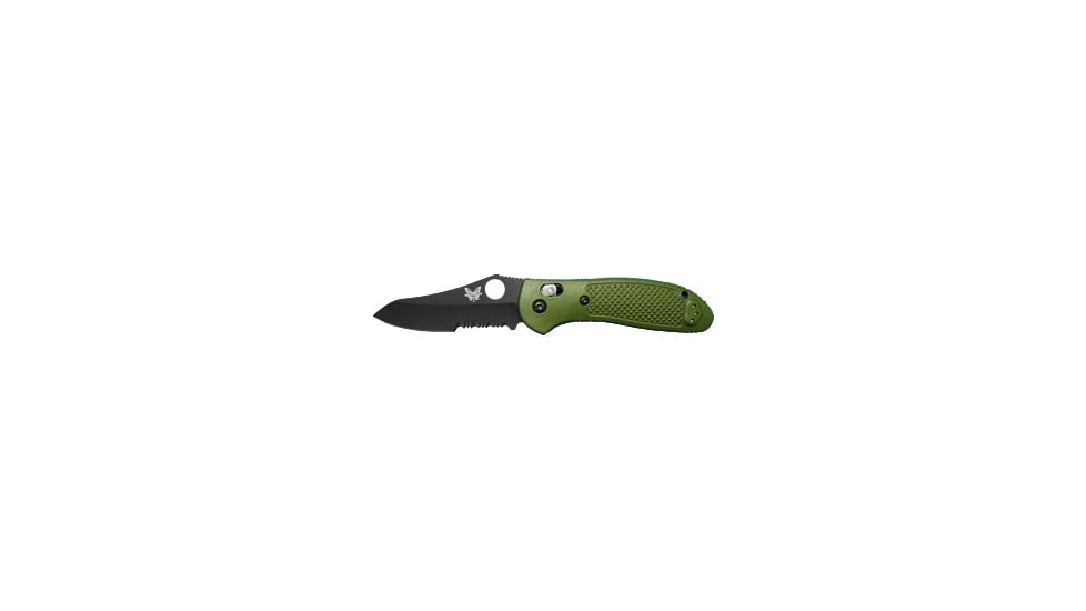 Benchmade Griptilian Folding Knife, Plain Edge, BK Blade, Olive Drab Handle 550BKHGOD