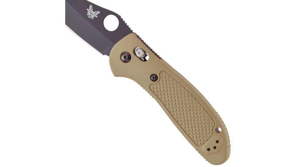 Benchmade Griptilian Folding Knife, Plain Edge, BK Blade, Sand Handle 550BKHGSN