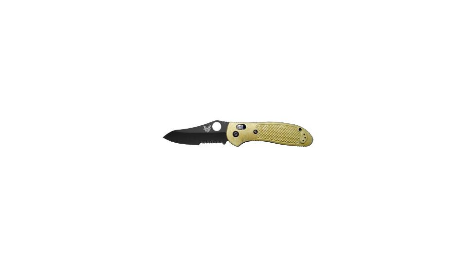 Benchmade Griptilian Folding Knife, Plain Edge, BK Blade, Sand Handle 550BKHGSN