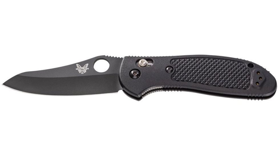 Benchmade Griptilian Folding Knife, Plain Edge, Satin Blade, Black Handle 550HG