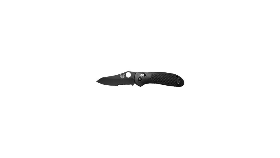 Benchmade Griptilian Folding Knife, Combo Edge, BK Blade, Black Handle 550SBKHG