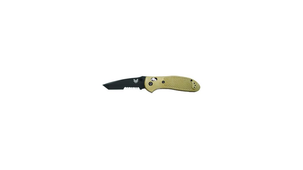 Benchmade Griptillian Tanto Folding Knife, Plain Edge, BK1 Blade, Sand Handle 553BKSN